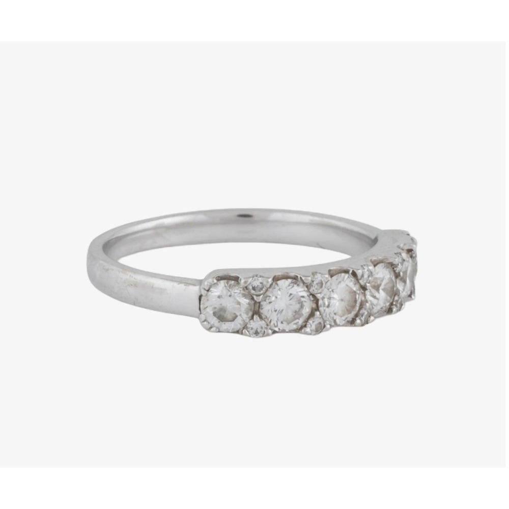 BONY LEVY 18K Diamond Band Ring White Gold 0.66ctw Size 5.5